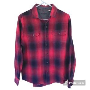Woolrich Red Black Buffalo Plaid Lumberjack Flannel Long Sleeve Shirt LG Cotton